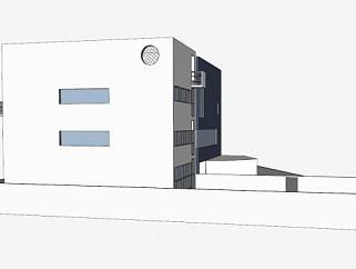 现代联排房子建筑SU模型下载_sketchup草图大师SKP模型
