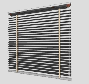 现代家居手动式百叶窗帘SU模型下载_sketchup草图大师SKP模型