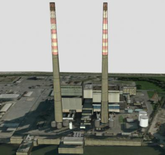 户外发电站建筑SU模型下载_sketchup草图大师SKP模型