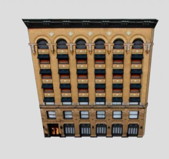 熨斗大厦高层建筑SU模型下载_sketchup草图大师SKP模型