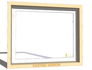 现代玻璃窗户SU模型下载_sketchup草图大师SKP模型