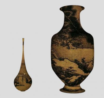 中式复古窑印花瓶SU模型下载_sketchup草图大师SKP模型