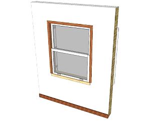 上下推拉玻璃窗和百叶窗SU模型下载_sketchup草图大师SKP模型