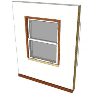 上下推拉玻璃窗和百叶窗SU模型下载_sketchup草图大师SKP模型