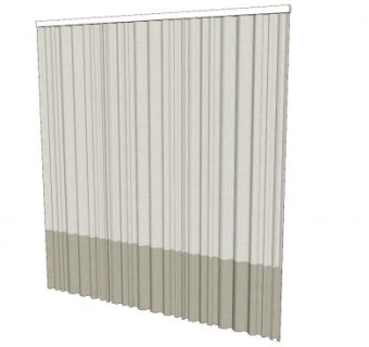 客厅织物窗帘SU模型下载_sketchup草图大师SKP模型