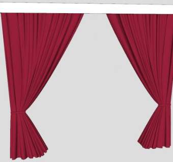 拉幕式红色纱帘SU模型下载_sketchup草图大师SKP模型
