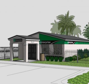 企业租车房子建筑SU模型下载_sketchup草图大师SKP模型