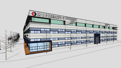 机电公司厂房大楼建筑SU模型