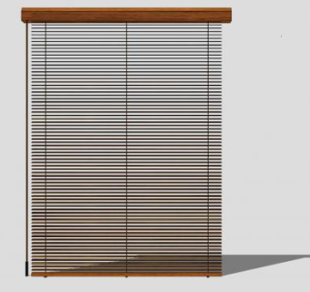 陈年橡木百叶窗帘SU模型下载_sketchup草图大师SKP模型