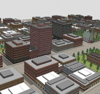 高层摩天大楼建筑SU模型下载_sketchup草图大师SKP模型