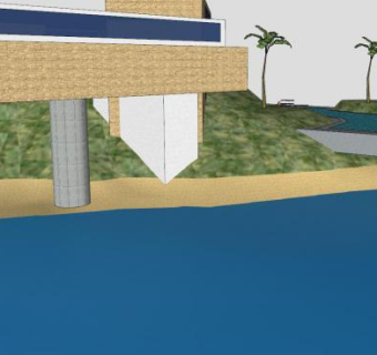 私人岛屿大厦建筑SU模型下载_sketchup草图大师SKP模型