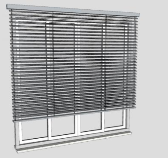 铝窗和百叶帘SU模型下载_sketchup草图大师SKP模型