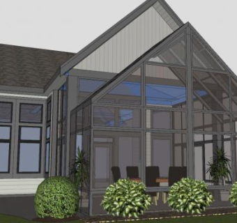 温哥华四季阳光房房子SU模型下载_sketchup草图大师SKP模型