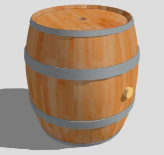 欧式实木装饰酒桶SU模型下载_sketchup草图大师SKP模型