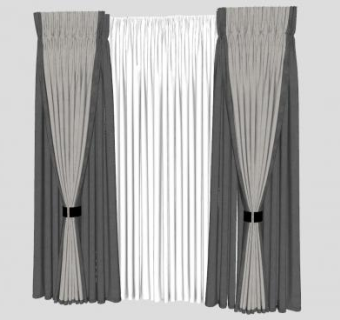 经典欧式古朴布艺帘设计SU模型下载_sketchup草图大师SKP模型