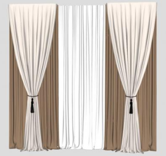 暖色系客厅布艺帘SU模型下载_sketchup草图大师SKP模型