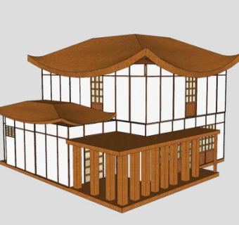 现代日本房子建筑SU模型下载_sketchup草图大师SKP模型