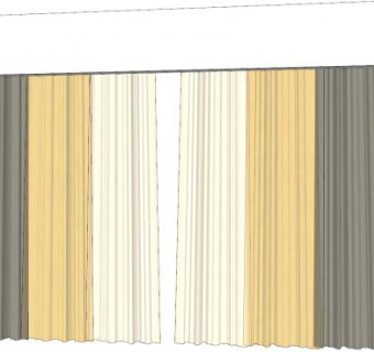 纯色系节约布艺帘SU模型下载_sketchup草图大师SKP模型