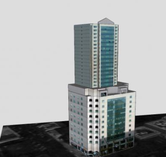 现代大厦建筑房子SU模型下载_sketchup草图大师SKP模型