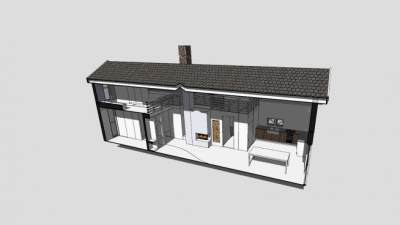 避暑别墅房子建筑SU模型下载_sketchup草图大师SKP模型