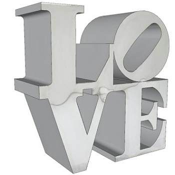 LOVE艺术雕塑SU模型下载_sketchup草图大师SKP模型