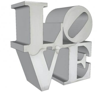LOVE艺术雕塑SU模型下载_sketchup草图大师SKP模型