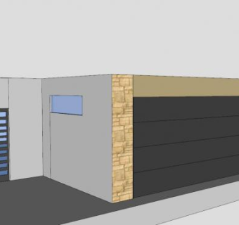 现代车库房子SU模型下载_sketchup草图大师SKP模型