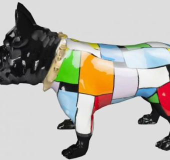 斗牛犬瓷器彩釉雕塑SU模型下载_sketchup草图大师SKP模型