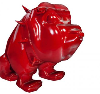 红色狗狗装饰雕塑SU模型下载_sketchup草图大师SKP模型