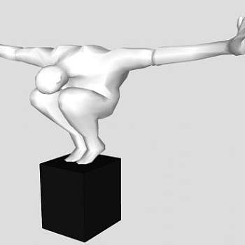 三维人形艺术雕塑SU模型下载_sketchup草图大师SKP模型