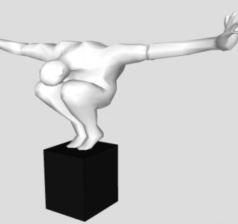 三维人形艺术雕塑SU模型下载_sketchup草图大师SKP模型