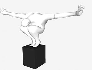 三维人形艺术雕塑SU模型下载_sketchup草图大师SKP模型