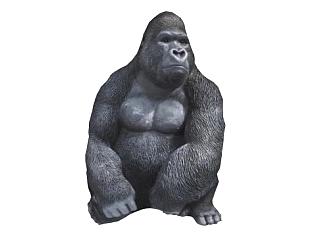 黑色大猩猩艺术雕塑SU模型下载_sketchup草图大师SKP模型