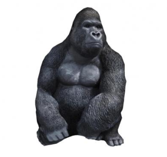 黑色大猩猩艺术雕塑SU模型下载_sketchup草图大师SKP模型