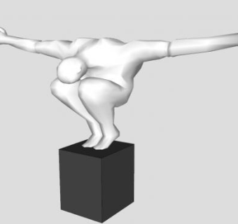 白色人形石膏雕塑SU模型下载_sketchup草图大师SKP模型