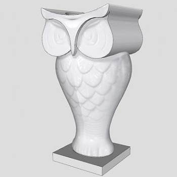 猫头鹰艺术花瓶雕塑SU模型下载_sketchup草图大师SKP模型