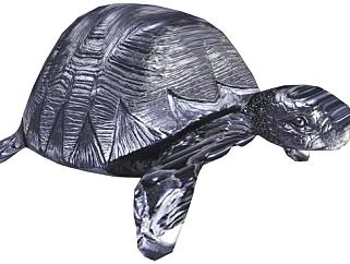 黑色海龟金属小雕像SU模型下载_sketchup草图大师SKP模型