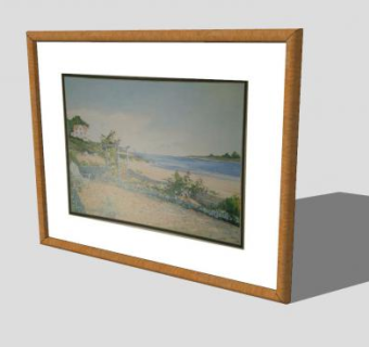 室内壁挂海滩背景挂画SU模型下载_sketchup草图大师SKP模型