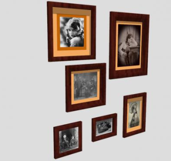 欧式复古时代影像框架SU模型下载_sketchup草图大师SKP模型