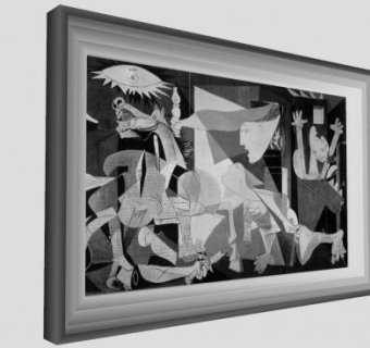 抽象绘画室内客厅壁画SU模型下载_sketchup草图大师SKP模型