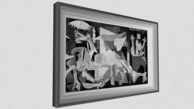 抽象绘画室内客厅壁画SU模型下载_sketchup草图大师SKP模型