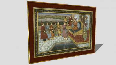 莫卧儿王朝相框挂画SU模型下载_sketchup草图大师SKP模型