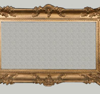 欧式装饰金色空相框SU模型下载_sketchup草图大师SKP模型