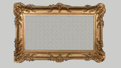 欧式装饰金色空相框SU模型下载_sketchup草图大师SKP模型