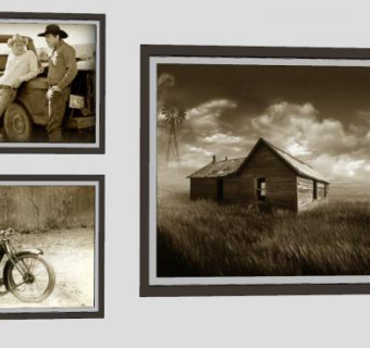 褪色的旧照片摄影挂画SU模型下载_sketchup草图大师SKP模型