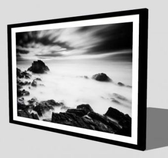现代黑白摄影风景挂画SU模型下载_sketchup草图大师SKP模型