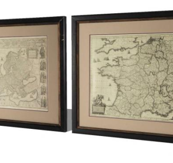 欧式老式地图室内挂画SU模型下载_sketchup草图大师SKP模型