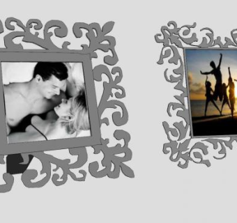 现代人物风景摄影金属相框SU模型下载_sketchup草图大师SKP模型