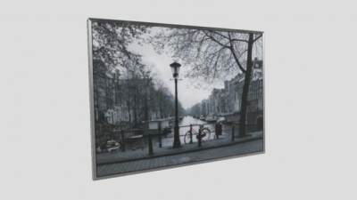 欧洲黑白街景摄影相框SU模型下载_sketchup草图大师SKP模型