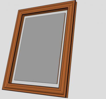 A3纸大小木框相框SU模型下载_sketchup草图大师SKP模型